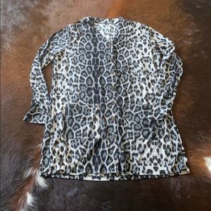 Like new leopard print long cardigan.